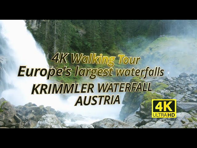 4K Walking Tour Krimml Waterfalls, Austria.