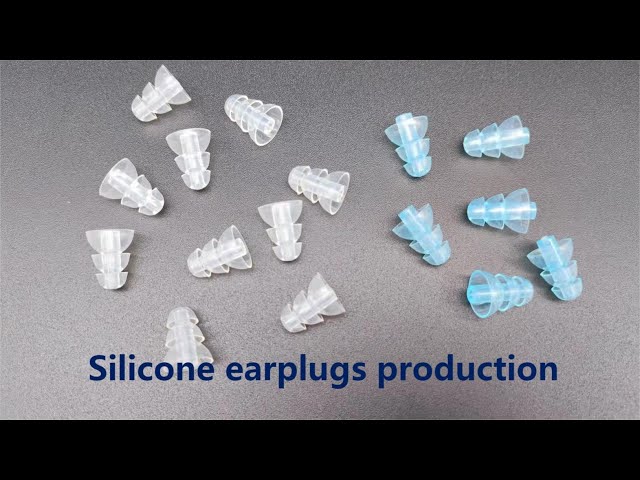 Silicone earplugs production by LSR injection machine with 16 cavities mold