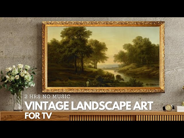 Vintage Art for TV Dutch Countryside painting, oil on canvas  screensaver for your TV