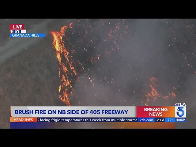 Fire erupts in Granada Hills