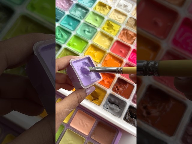 Wait for the end🪄💜😱 #art #gouache #himi #painting #creative #shorts #viral #satisfying