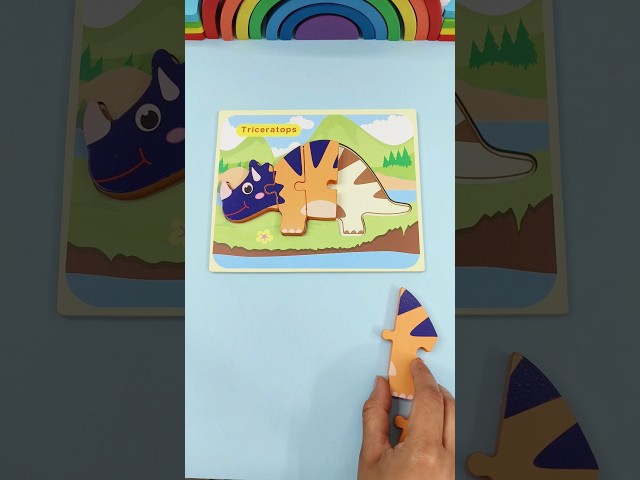 Dinosaur Puzzle | 10 Little Dinosaurs #toddlerlearning #funlearning #shorts