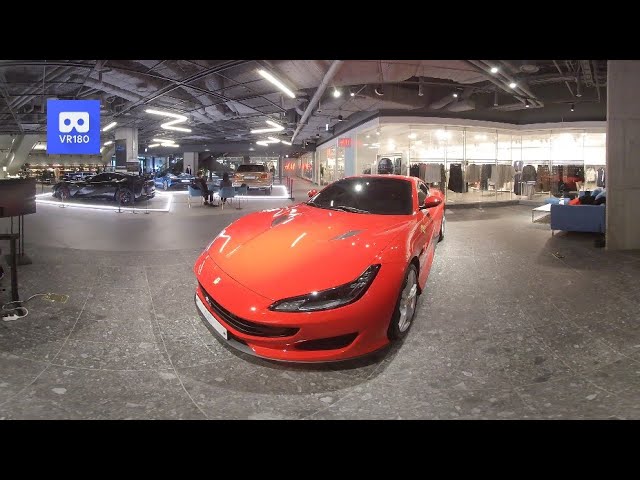 3D 180VR 4K Red Ferrari Dream Car OutRun best sport car