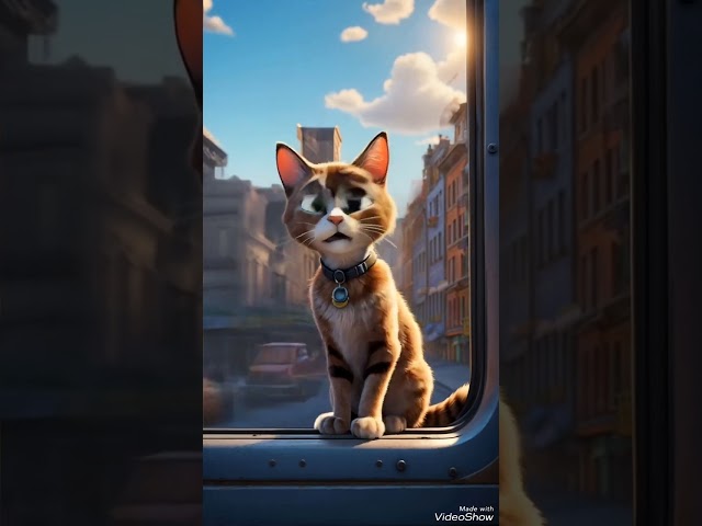 cat in a train#cat #cuteanimal #viralclips #cartoon #terndding