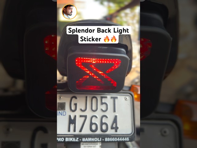 Splendor Back Light Sticker 🔥🔥 #shorts #trending #splendormodified #stickerdesign