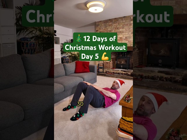 🎄12 Days of Christmas Workout Day 5 💪 – 30-Second Sit-Ups!