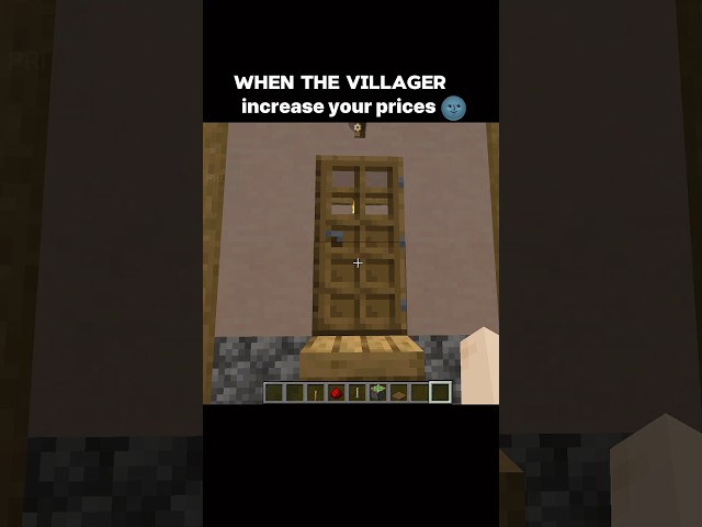 WHEN THE VILLAGER INCREASE YOUR PRICES🌚#minecraft #minecraftshorts