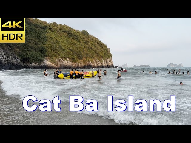 4K HDR | Walking Cat Co Beach in Cat Ba Island | Best Beach in the World - Vietnam 2023