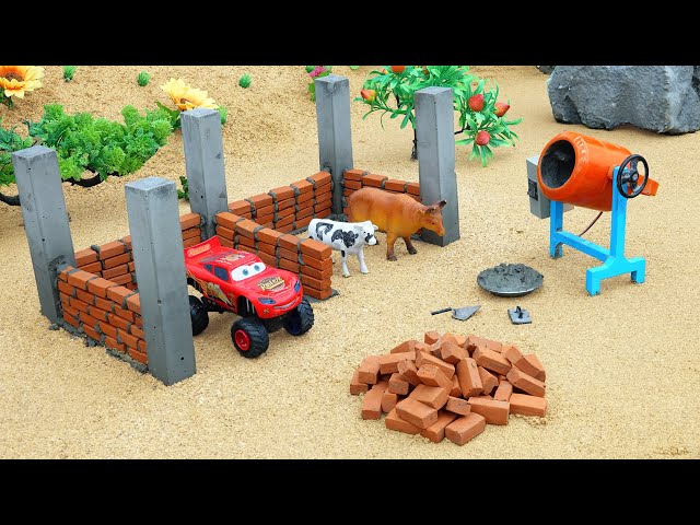 diy mini tractor house making with bricks science project‪ | rc tractor MCqueen