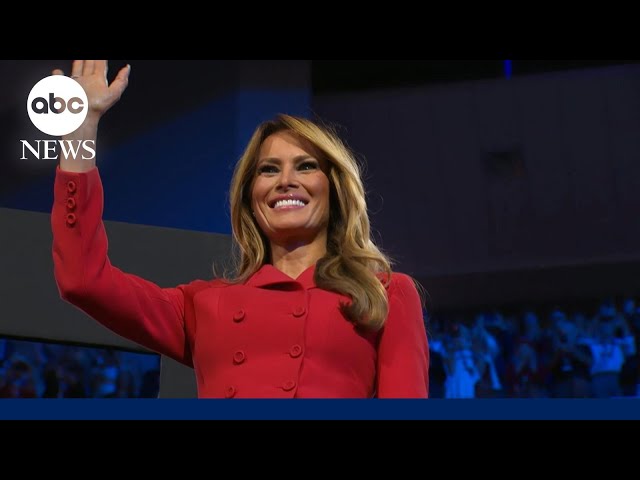 Melania Trump enters RNC convention hall to roaring applause and standing ovation