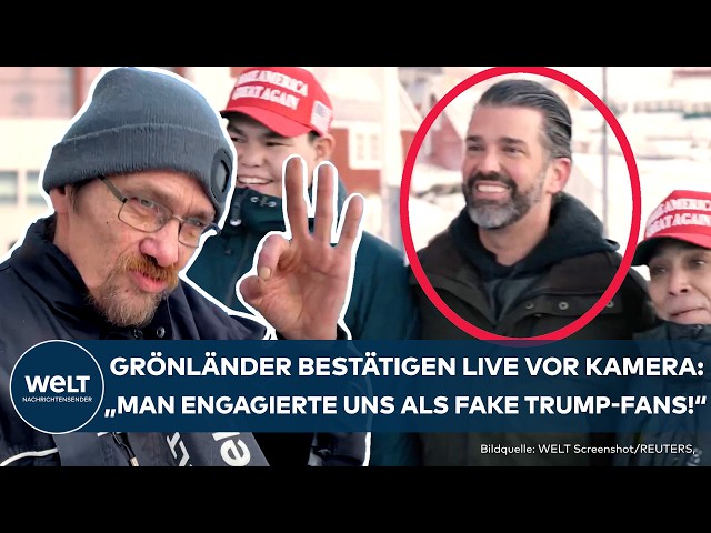 DONALD TRUMP JUNIOR IN GRÖNLAND: Gekaufte Trump-Fans in Grönland! Sie sollten MAGA-Hüte tragen