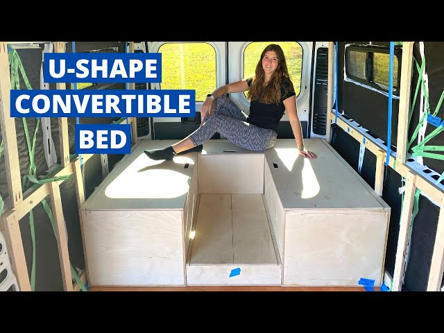 U-Shape Convertible Bed | Ram ProMaster DIY Van Build Series 9 | Campervan Conversion | Van Life