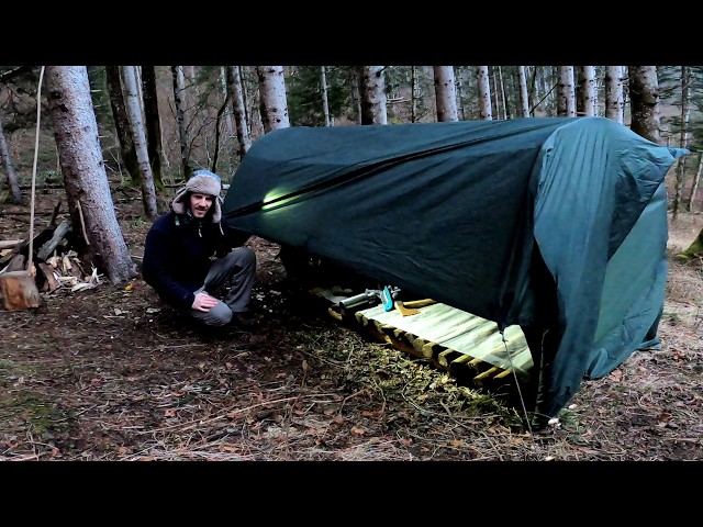 Surviving the Storm – Cowboy Tarp Shelter & Cooking Steak in the Rain!