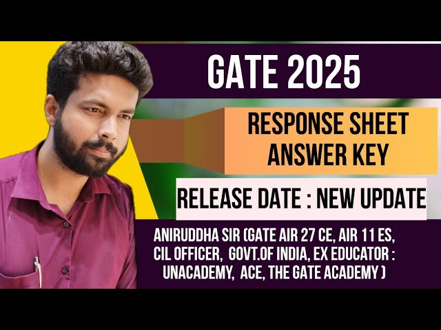 GATE 2025 Response Sheet : GATE 2025 Answer Key : Release date #gate2025 #iitroorkee #youtube #exam