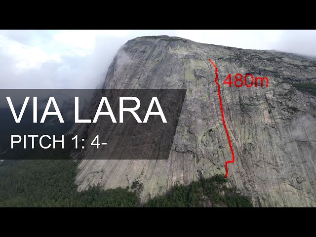 Via Lara, Pitch 1 (4-), Hægefjell | POV Trad Climbing