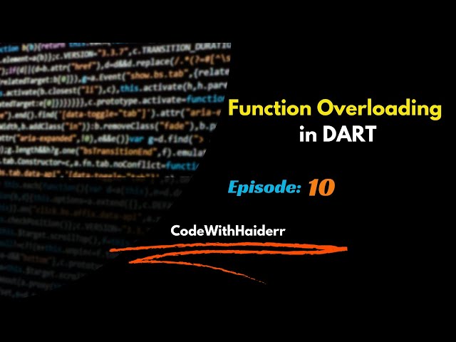 Function Overloading in Dart | Dart course for beginners Urdu/Hindi Episode:10