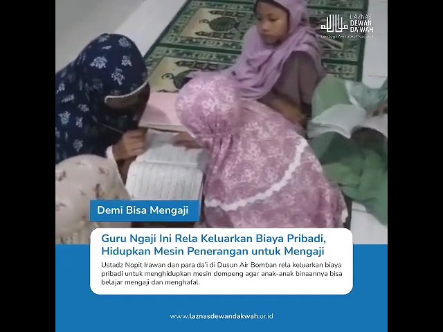 Guru Ngaji Ini Rela Keluarkan Biaya Pribadi untuk Hidupkan Mesin Dompeng