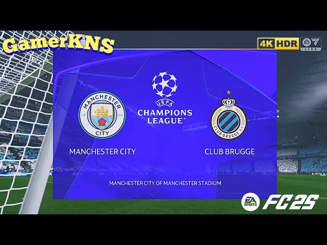 Manchester City vs Club Brugge _ UEFA Champions League 2025 4K gameplay |PS5