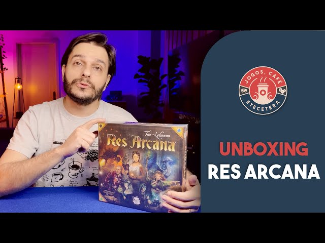 O que tem na caixa de Res Arcana? (Unboxing) - Galápagos Jogos