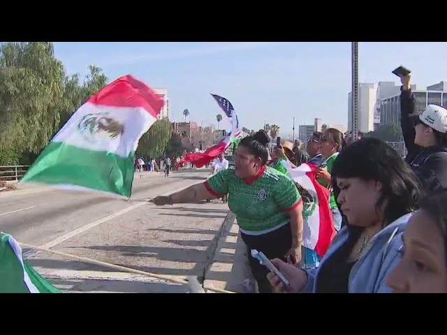 Anti-ICE protesters rally in downtown LA