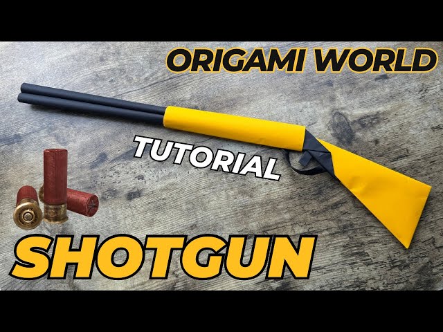 SHOTGUN ORIGAMI WORLD TUTORIAL | HOW TO MAKE PAPER SHOTGUN ORIGAMI CRAFT - REALISTIC PAPER SHOTGUN