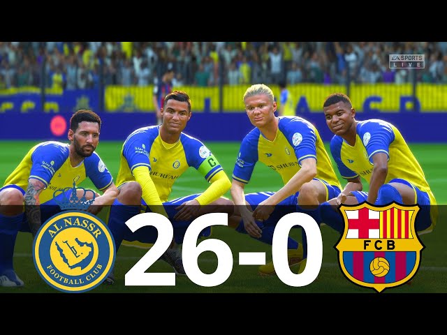 MESSI, RONALDO, MBAPPE, NEYMAR, HAALAND, ALL STARS | ALNASSR 26-0 BARCELONA