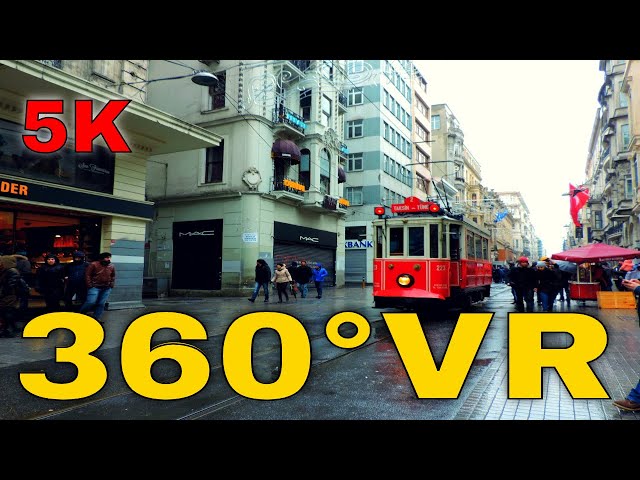 360° VR Taksim Square to İstiklal Street Tour Walk Istanbul Visit Turkey 5K 3D Virtual Reality HD 4K