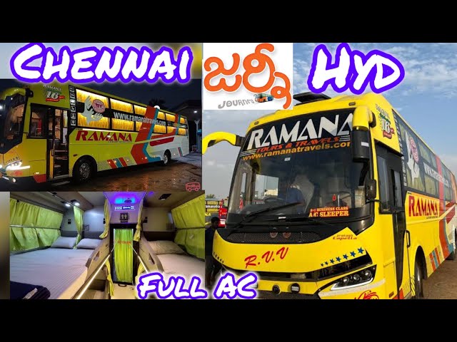 Chennai To Hyderabad By AC Sleeper Bus | Best Luxury AC Bus For Journey | Abhibus | Ramana travels||