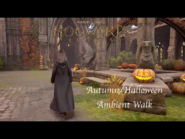 Walking to Herbology Class | Hogwarts Legacy Tour (autumn/halloween ambience)