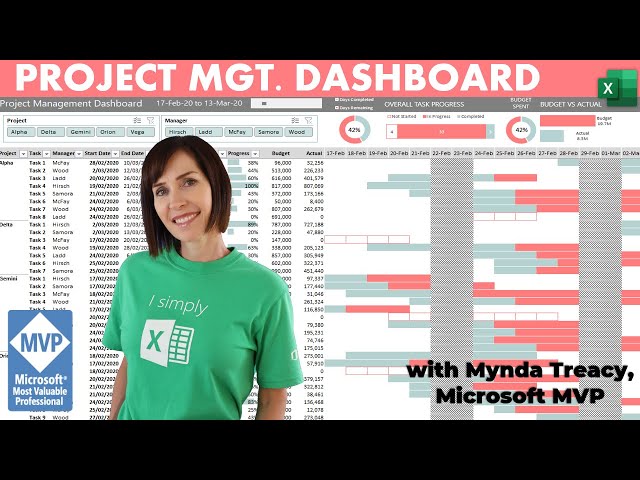 Interactive Excel Project Management Dashboard - FREE Download