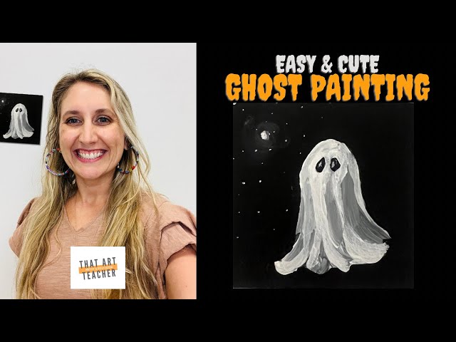 Cute & Easy Ghost Painting | Step by Step Acrylic Painting Tutorial