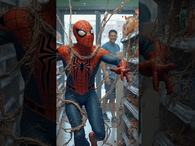 Spider-Man Destroys Spider-Man's Supermarket Snacks!! "Supermarket Collapse" #spiderman #superhero