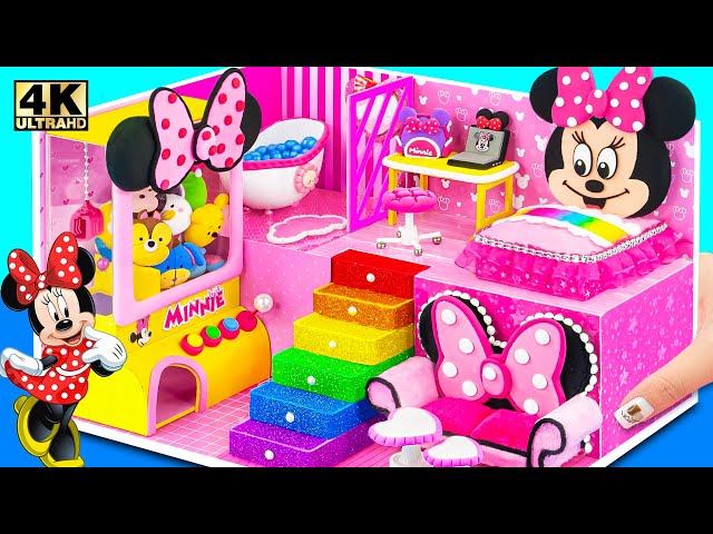 Build Minnie Mouse Clubhouse has Mickey Claw Machine, Rainbow Stairs from Clay | DIY Miniature House