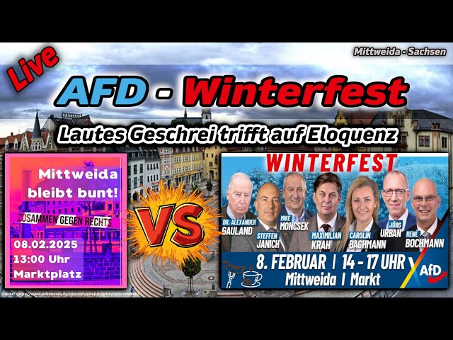 ‼️Live‼️ AFD - Winterfest 💥 Gelingt ein Dialog mit Kritikern❓#Mittweida #0802 #beobachterlive