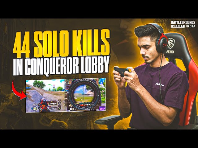 SOLO 44 KILLS IN CONQUEROR LOBBY |  NEW RECORED | UZU GAMER