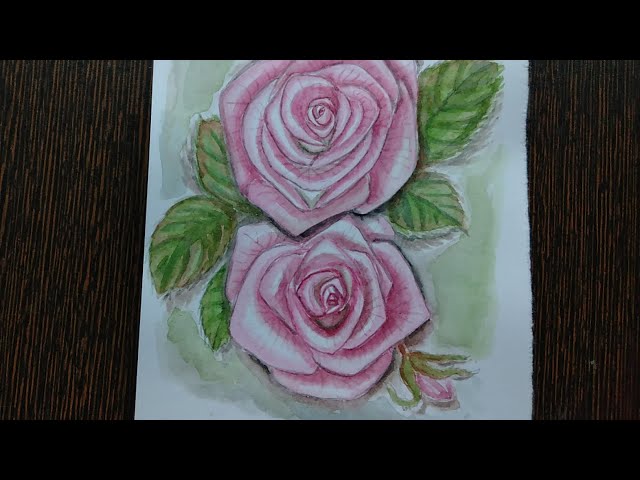 Watercolourpainting | for beginners | rose flower| #easypainting #watercolorpainting #painting