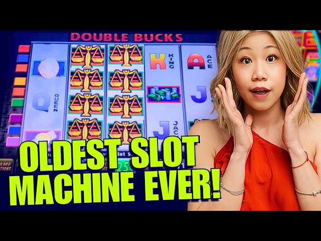 (Possibly) OLDEST Slot Machine EVER: MAX BET Double Bucks High Limit Super Big Win Classic Action!!!