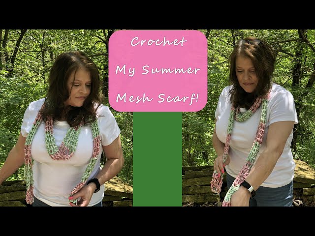 Crochet My Light & Airy Cotton SUMMER MESH SCARF / Tutorial How To