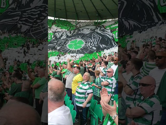 Celtic fans at celtic park and tifo today #celtic #celticfc #celticfans