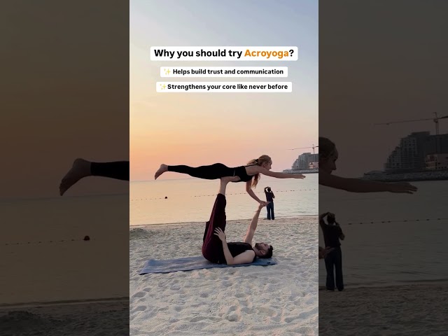 Acroyoga is not just a workout; it’s a vibe!  #acroyoga #youtubeshorts #beach