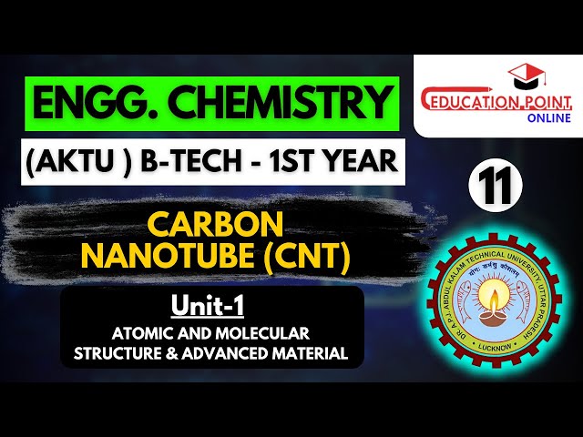 Lec 11 | Carbon Nanotube (CNT) | Engineering Chemistry AKTU B-Tech 1st year