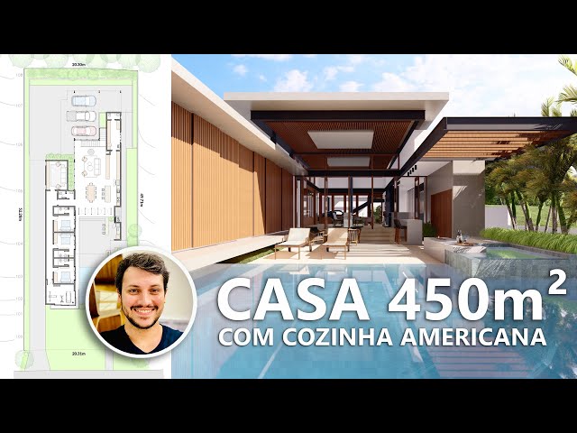 CASA COM COZINHA ABERTA 450 m² TERRENO 20X50m