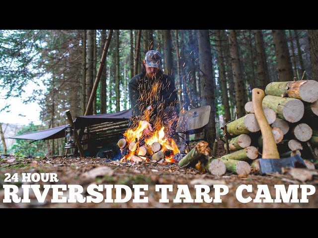 Riverside Tarp Camp in the Woods.