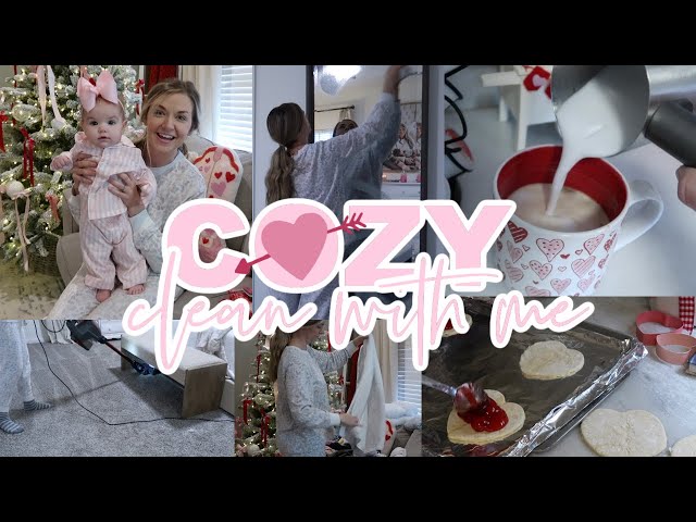 STAY AT HOME MOM CLEAN WITH ME | WHAT I GOT MY KIDS FOR V-DAY AND CUTE TREATS! | Lauren Yarbrough