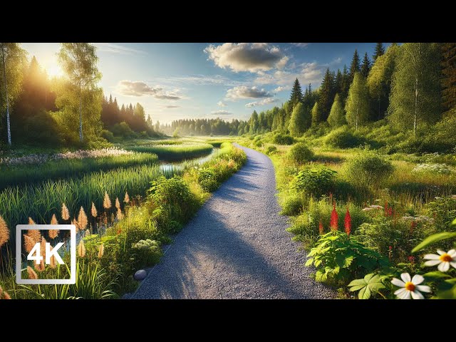 4K HDR Virtual Bike Ride Through Scenic Nature • Peaceful Cycling Ambience for Relaxation & Focus