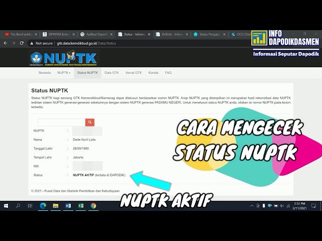 HOW TO CHECK THE ACTIVITY STATUS OF NUPTK | Unique Number of Educators and Education Personnel