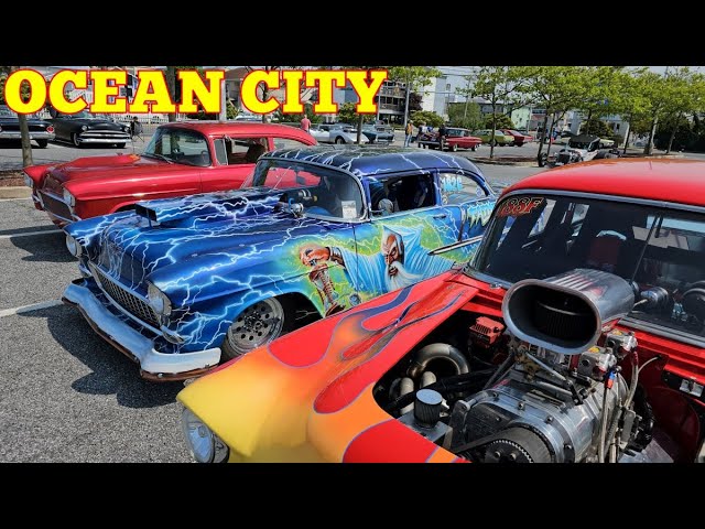 Cruisin Ocean City 2023 car show {Raw Start} Arriving & Cruising classic cars hot rods muscle cars