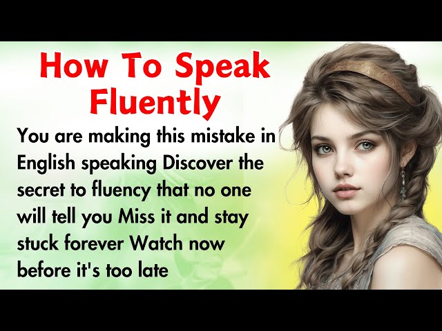 How to Speak Fluently || English Stories For Listening || Learn English