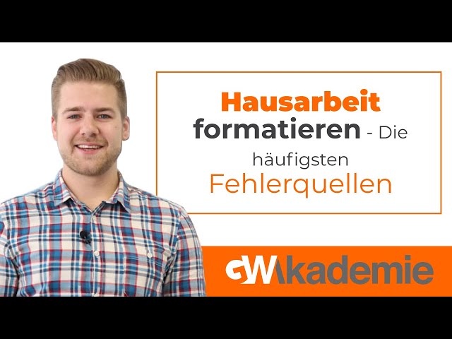 Hausarbeit formatieren - Die häufigsten Fehlerquellen • GWriters.de