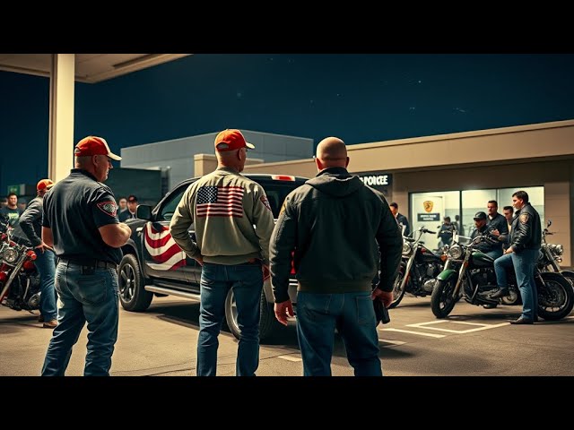 Bikers Mess with the WRONG Soldiers wearing MAGA hats at Gas Station